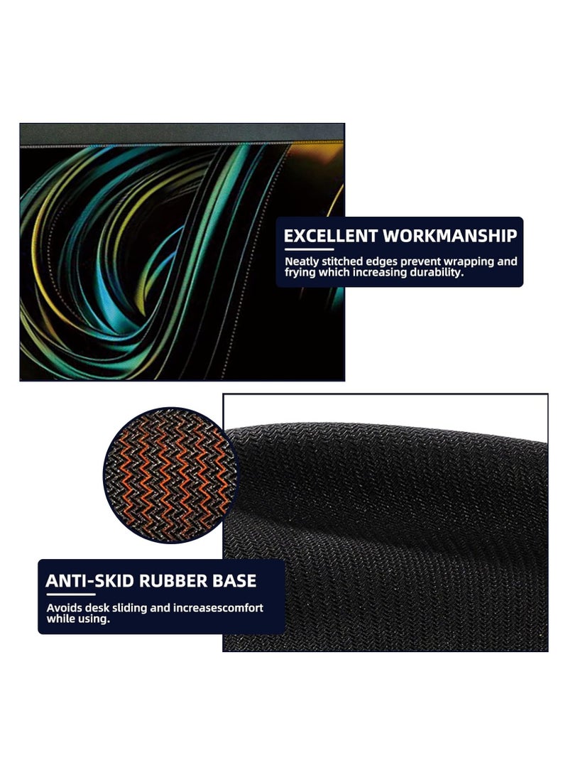 Striff Gaming Mouse Pad| Stitched Edges| Non-Slip Rubber Base| Keyboard Mouse Pad for Office & Home (Universe) - Image 3
