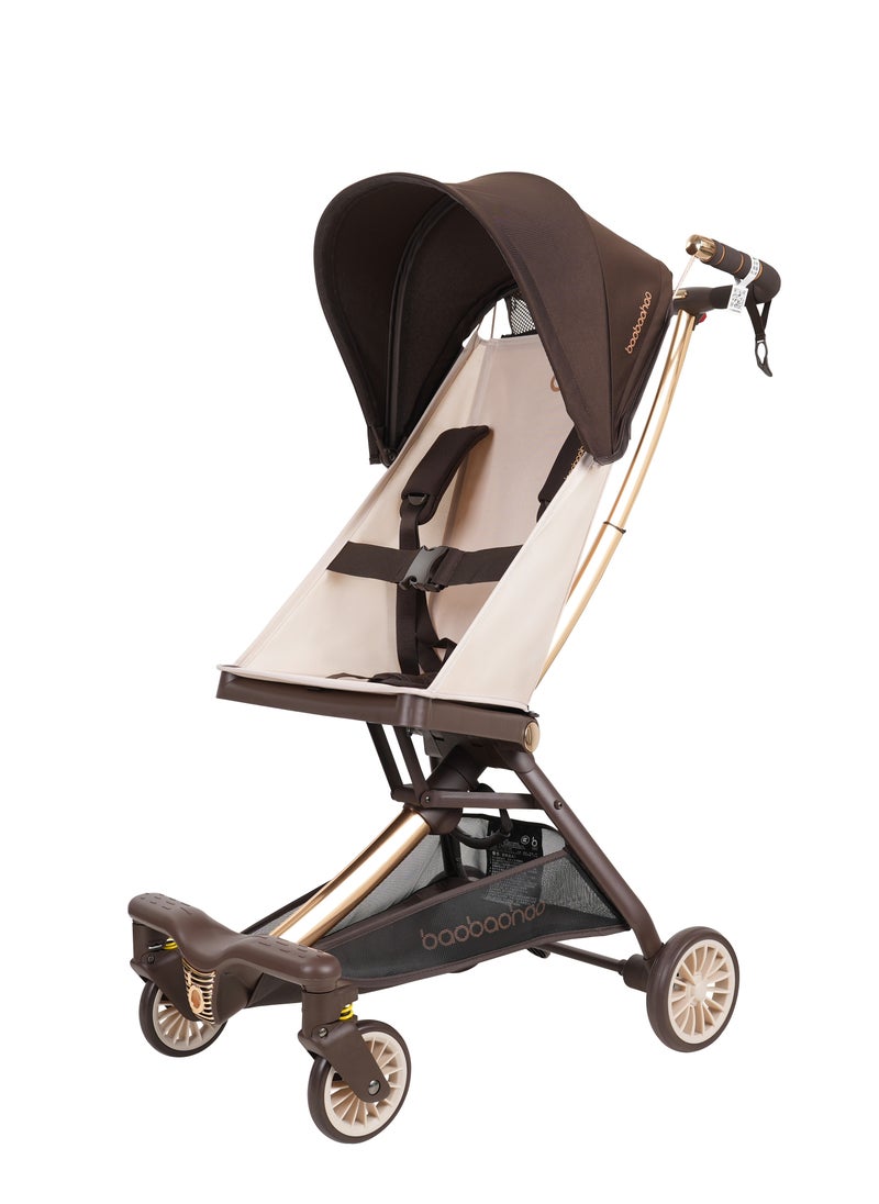 baobaohao Lightweight Aluminium Stroller, 4.3kg, Compact & Airplane-Friendly, Adjustable Removable Sunshade, One-Button Dual Brake, 5-Point Safety Belt, 360° Rotating Universal Front Wheels, U-Shaped Handle, Swan Arc Design for Stability  - Image 1