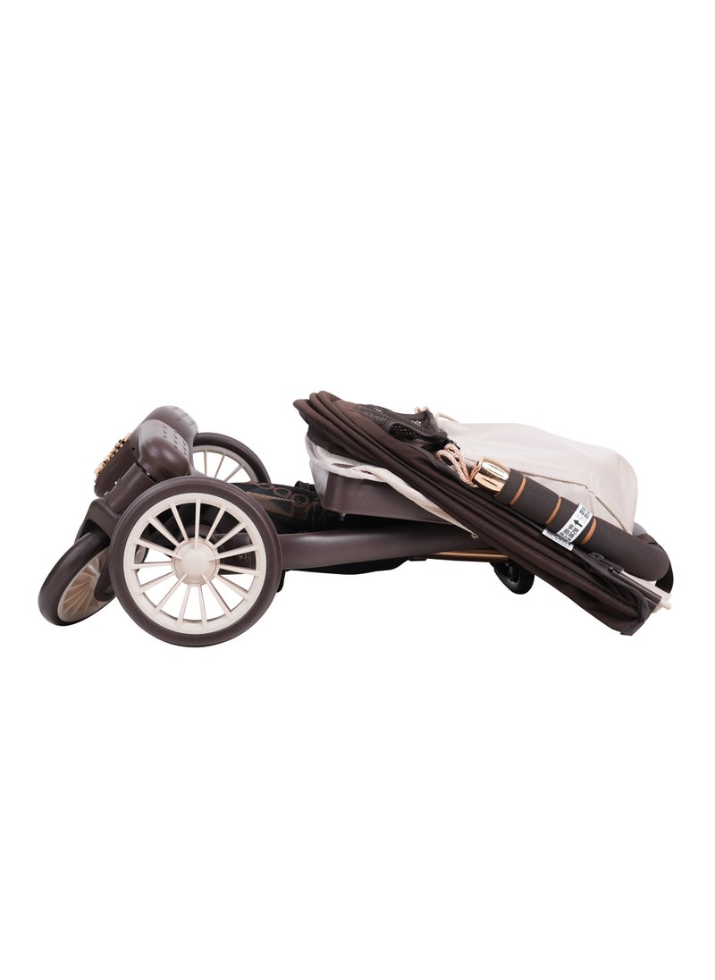 baobaohao Lightweight Aluminium Stroller, 4.3kg, Compact & Airplane-Friendly, Adjustable Removable Sunshade, One-Button Dual Brake, 5-Point Safety Belt, 360° Rotating Universal Front Wheels, U-Shaped Handle, Swan Arc Design for Stability  - Image 5