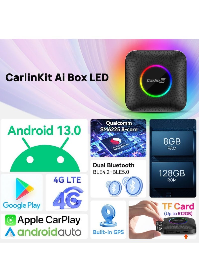 Wireless CarPlay Box - Wireless Android Auto - Car Adapter - 3-in-1 Car AI Box - Built-in GPS, Android 13, Dual-band Wifi, Bluetooth - Image 3