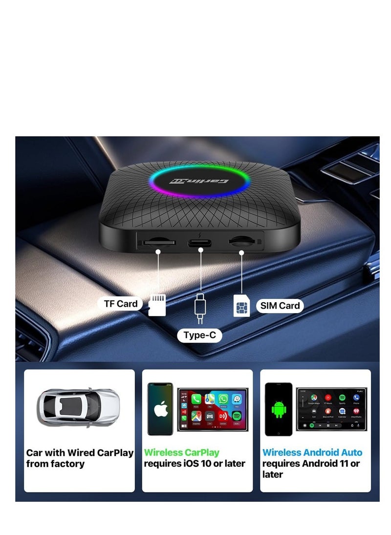 Wireless CarPlay Box - Wireless Android Auto - Car Adapter - 3-in-1 Car AI Box - Built-in GPS, Android 13, Dual-band Wifi, Bluetooth - Image 4
