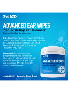 Pet MD Cat And Dog Ear Cleaner Wipes  Advanced Otic Veterinary Ear Cleaner Formula  Dog Ear Infection Treatment  100 Count  - Image 5