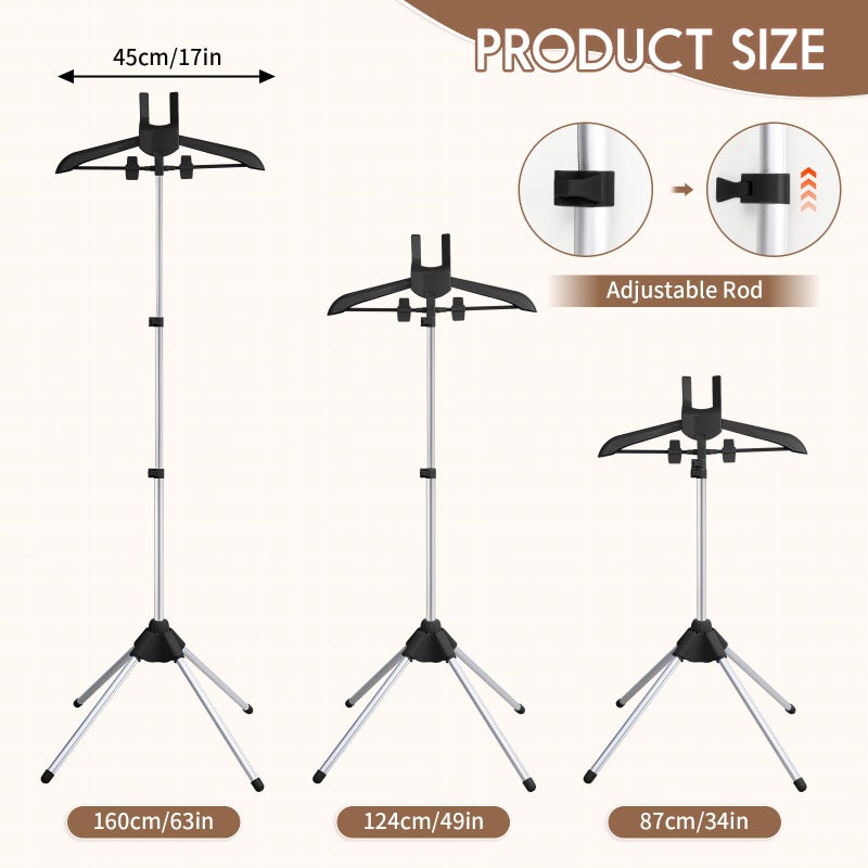 Abiglifty 34-63 Inch Adjustable T Shirt Display,Portable Clothing Display Stand Mannequin Torso for Vendors, Clothes Steamer Stand for Adults & children Clothing Dress - Image 2