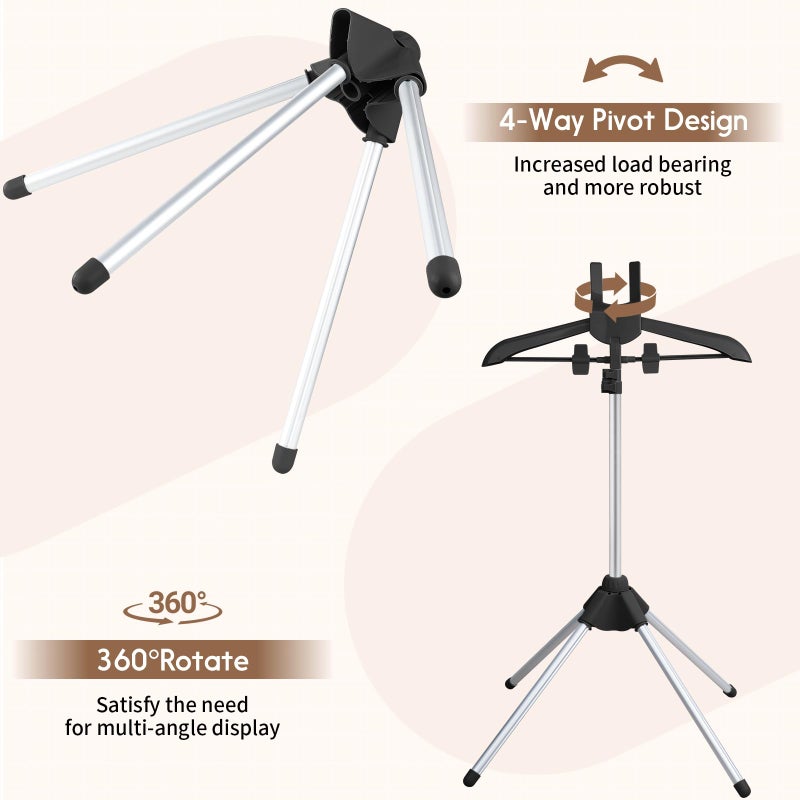 Abiglifty 34-63 Inch Adjustable T Shirt Display,Portable Clothing Display Stand Mannequin Torso for Vendors, Clothes Steamer Stand for Adults & children Clothing Dress - Image 3
