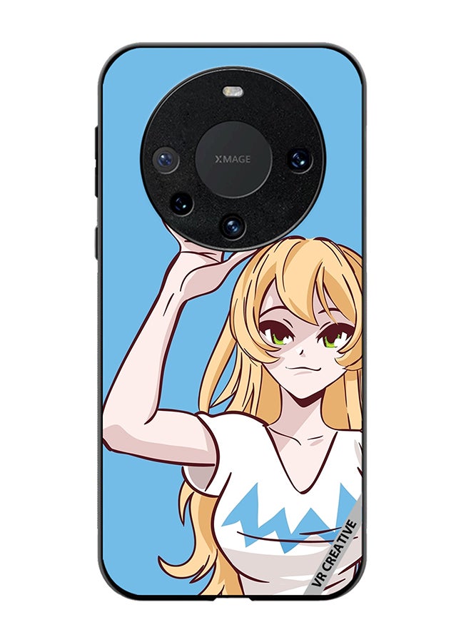 VR CREATIVE Protective Case Cover For Huawei Mate 60 Pro Anime Girl Waving Hand Design Multicolour - Image 1