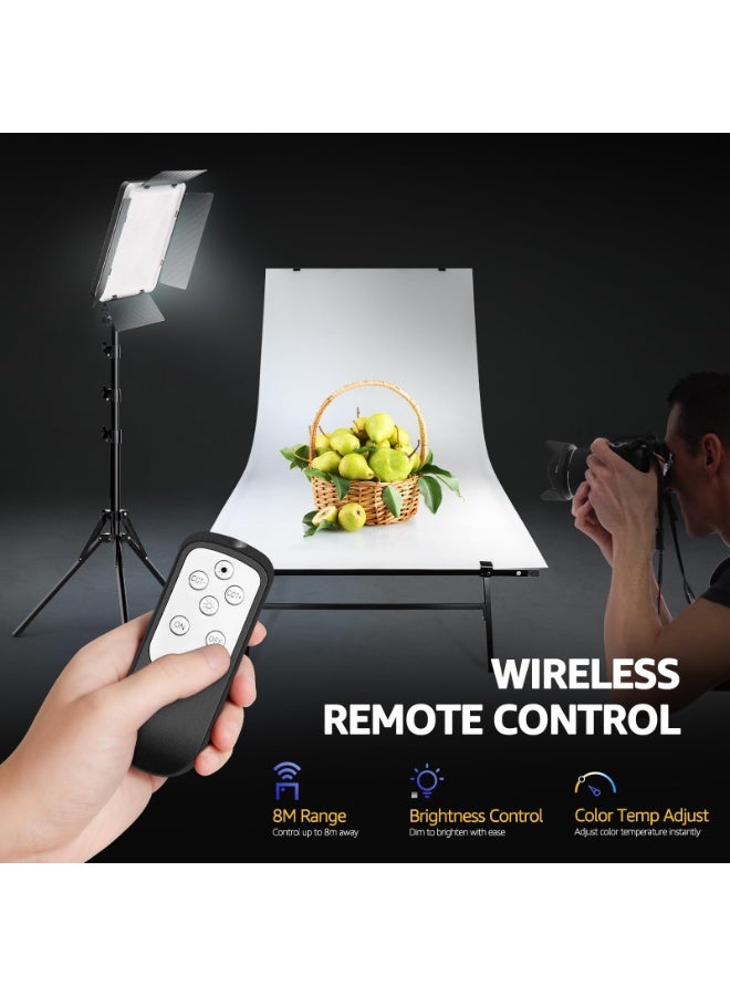 Kiboule 36W Photography Lighting Lamp Dual Colour Temperature Studio Lamp CRI 85+ Dimmable AC Adapter Powered LED Video Light Kit with Remote Control and 68-inch Tripod Suitable for Video Recording/YouTube/TikTok/Instagram - Image 3