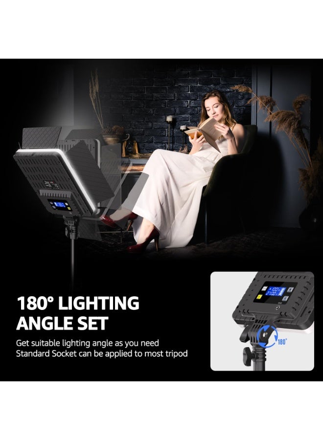 Kiboule 36W Photography Lighting Lamp Dual Colour Temperature Studio Lamp CRI 85+ Dimmable AC Adapter Powered LED Video Light Kit with Remote Control and 68-inch Tripod Suitable for Video Recording/YouTube/TikTok/Instagram - Image 4