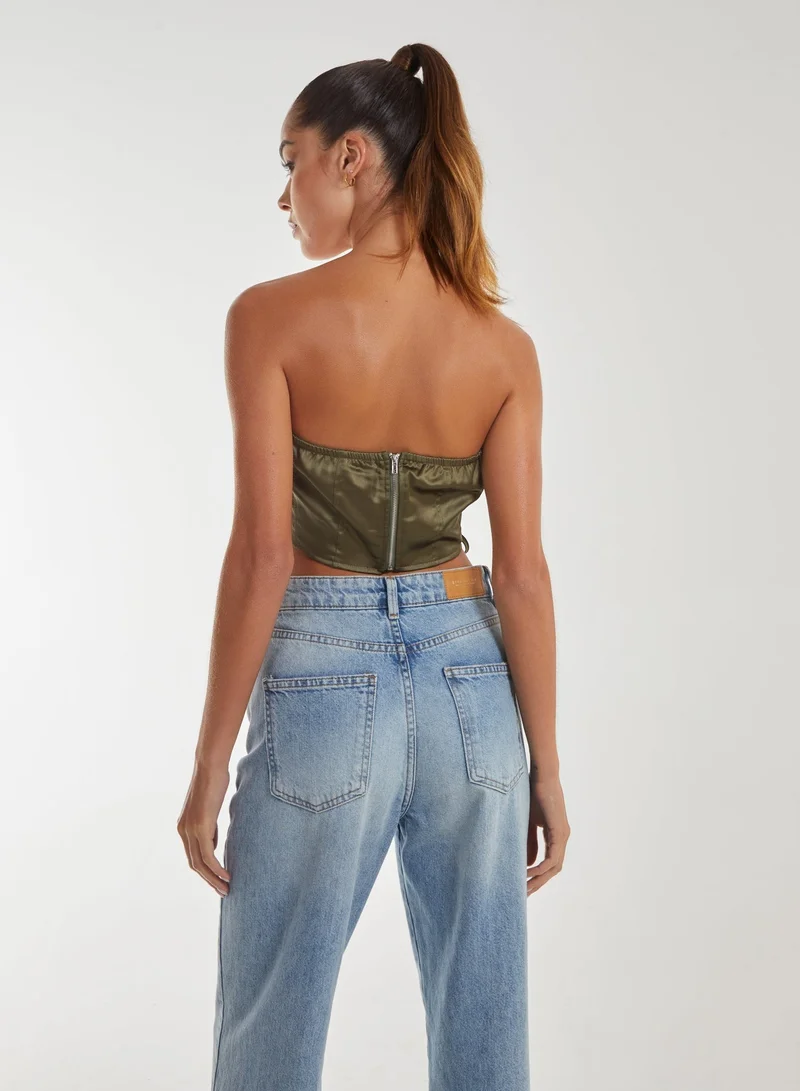 Pink Vanilla Lace Up Corset Top