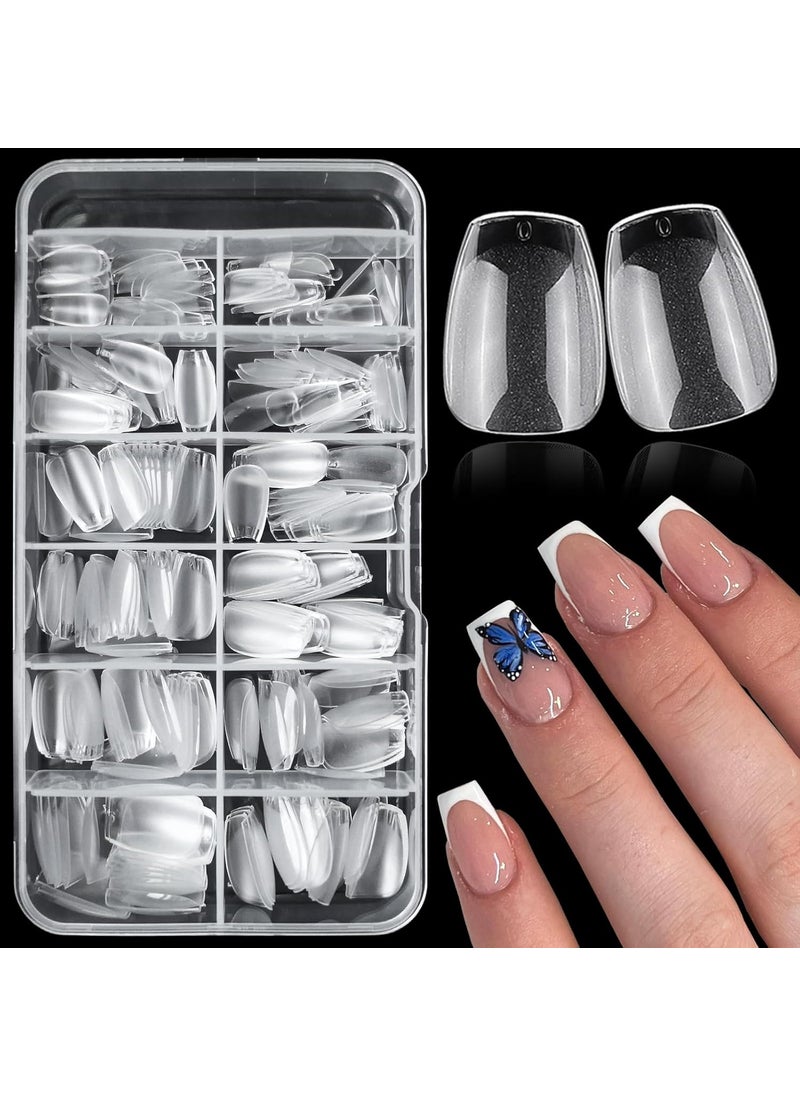 LifexTol - 240pc Coffin Gel Nail Tips Short Fake Nails Clear Press on Nails Acrylic Nails Tips, 12 Size XS Full Cover Nail tips Coffin Soft Gel Nail Tips False Nails Extension Artificial Fingernail - Image 1