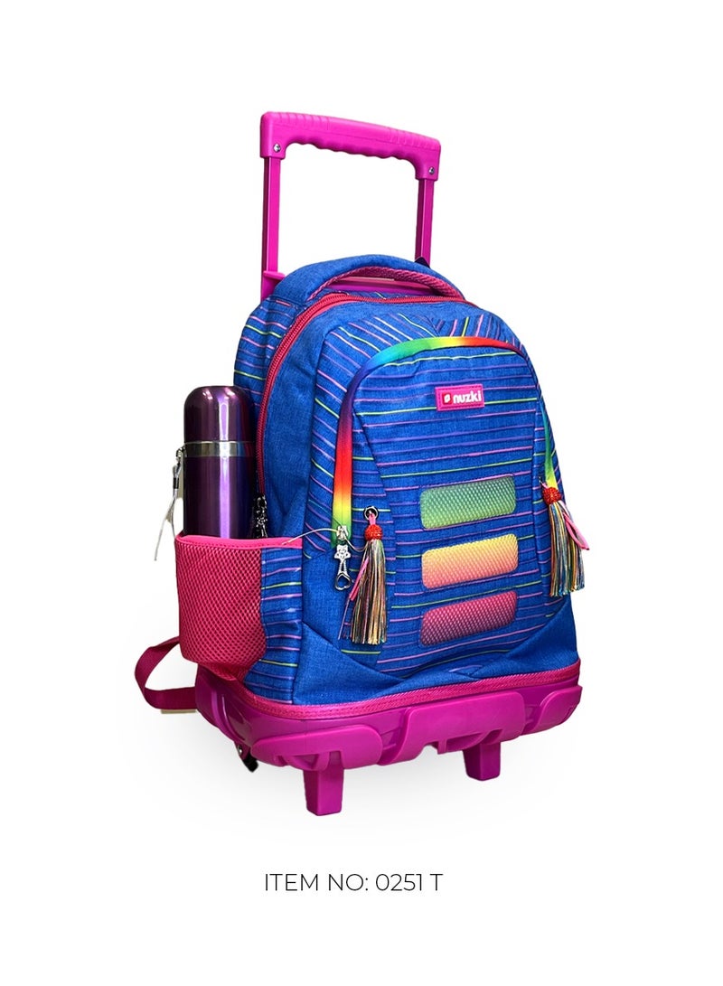 nuzki Nuzki Kids Backpack for Students , Backpack for Girls and Boys, 18 Inch Trolley School Backpack with Pencil Case Lunch Bag, 3 in 1 Bookbag Set for School Kids Trolley Travel Bag - Image 2