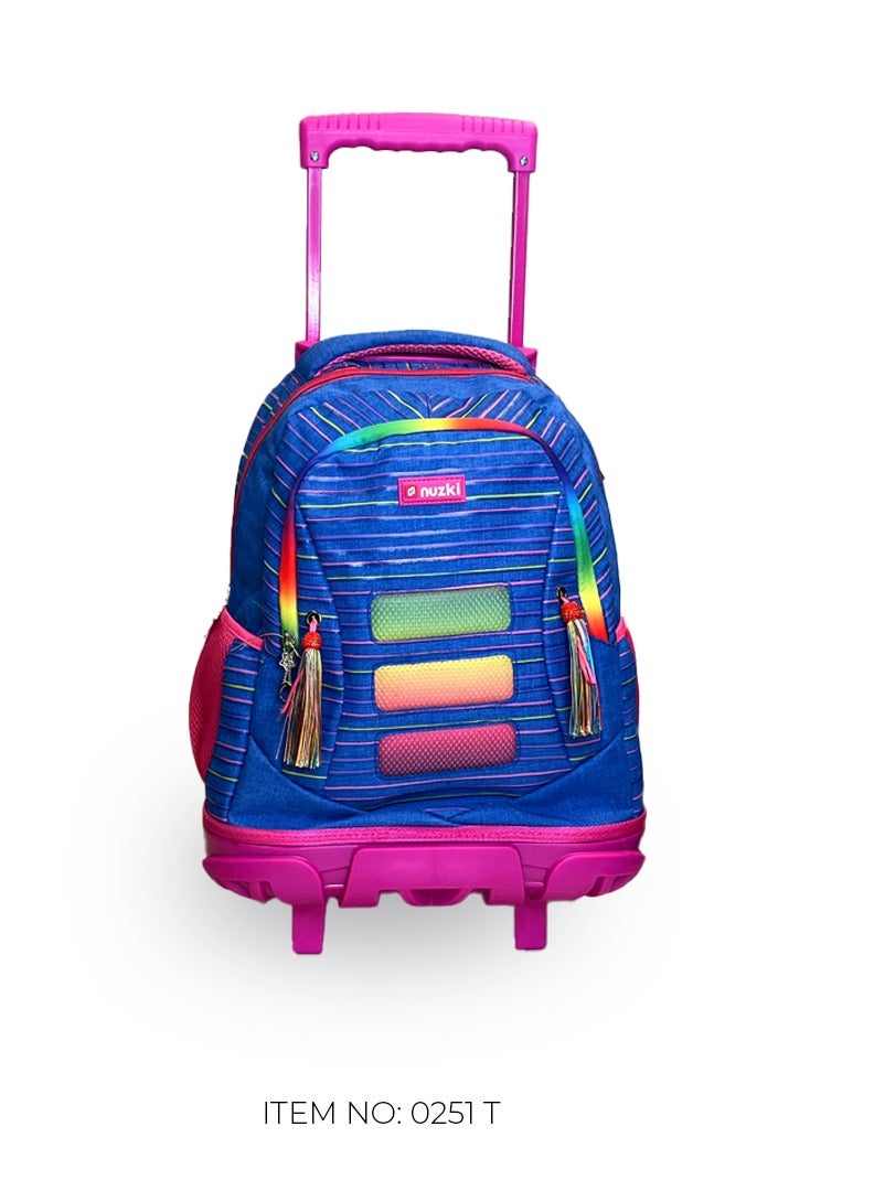 nuzki Nuzki Kids Backpack for Students , Backpack for Girls and Boys, 18 Inch Trolley School Backpack with Pencil Case Lunch Bag, 3 in 1 Bookbag Set for School Kids Trolley Travel Bag - Image 3
