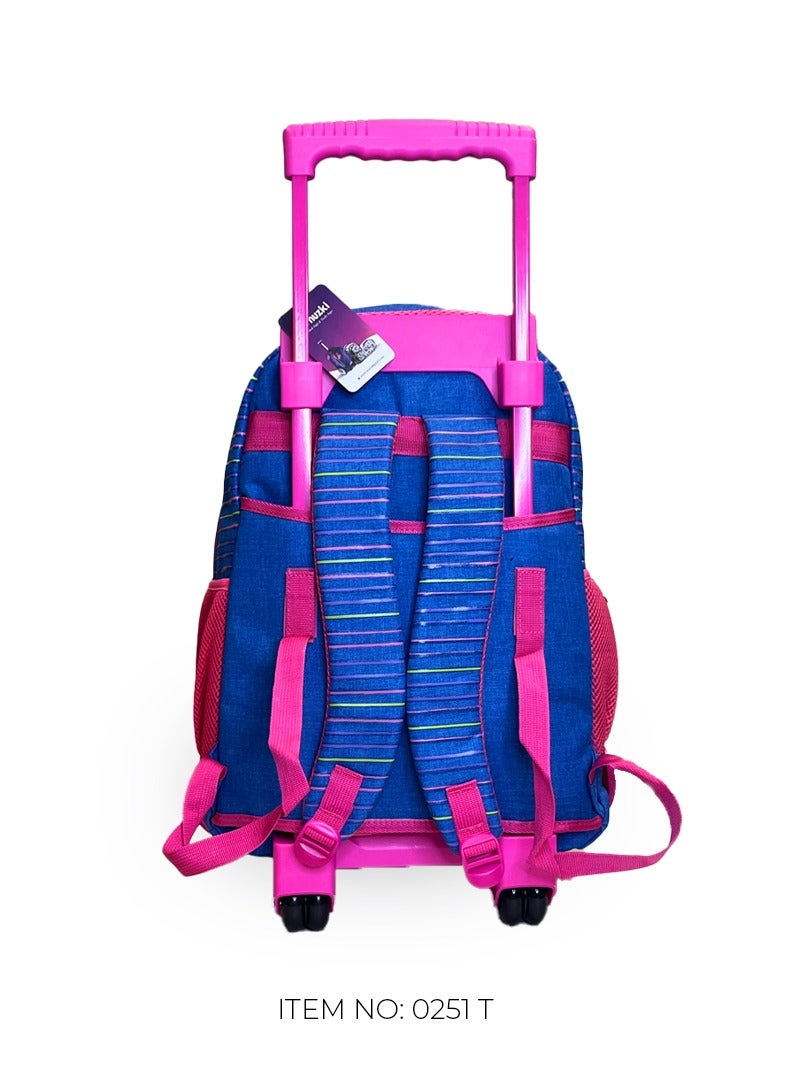 nuzki Nuzki Kids Backpack for Students , Backpack for Girls and Boys, 18 Inch Trolley School Backpack with Pencil Case Lunch Bag, 3 in 1 Bookbag Set for School Kids Trolley Travel Bag - Image 4