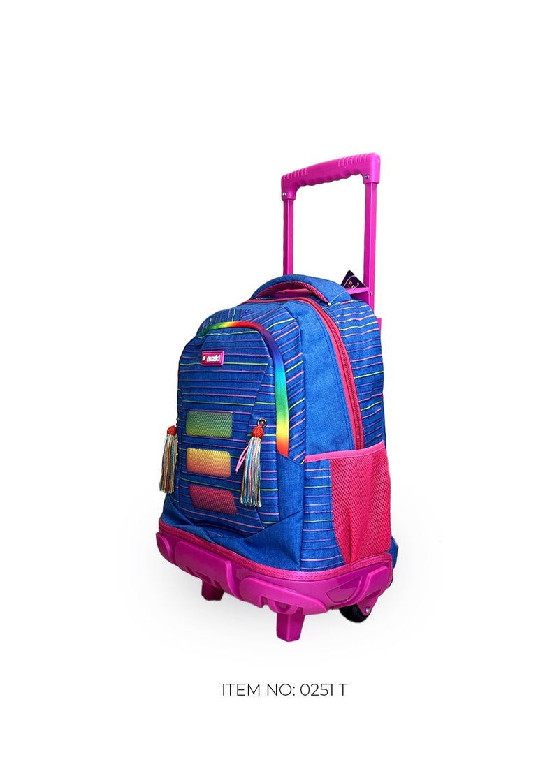 nuzki Nuzki Kids Backpack for Students , Backpack for Girls and Boys, 18 Inch Trolley School Backpack with Pencil Case Lunch Bag, 3 in 1 Bookbag Set for School Kids Trolley Travel Bag - Image 5