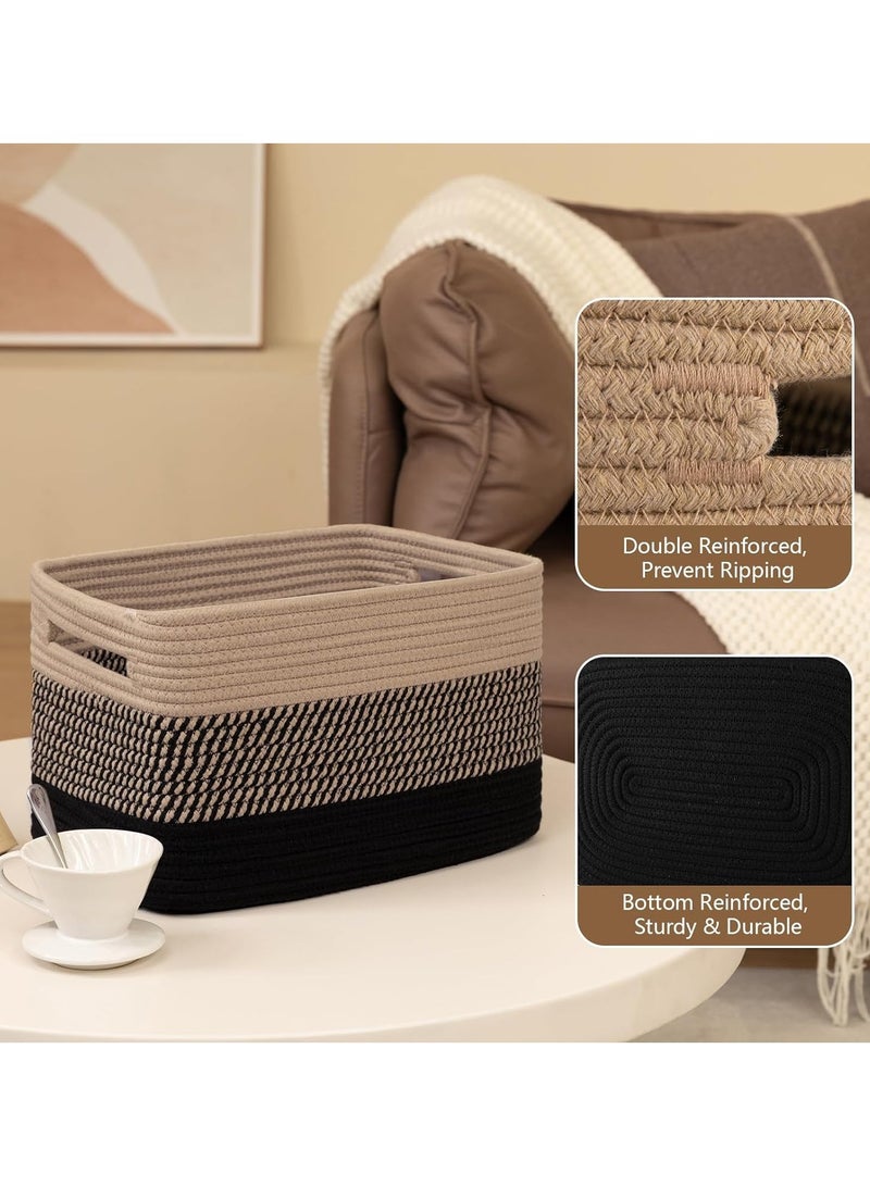 MIXDE Storage Basket 3 Pieces Set-Natural Cotton Rope Woven Basket, Storage Box for Organizing Toys, Books, Towels;Bathroom Organizer Bucket  - Image 4