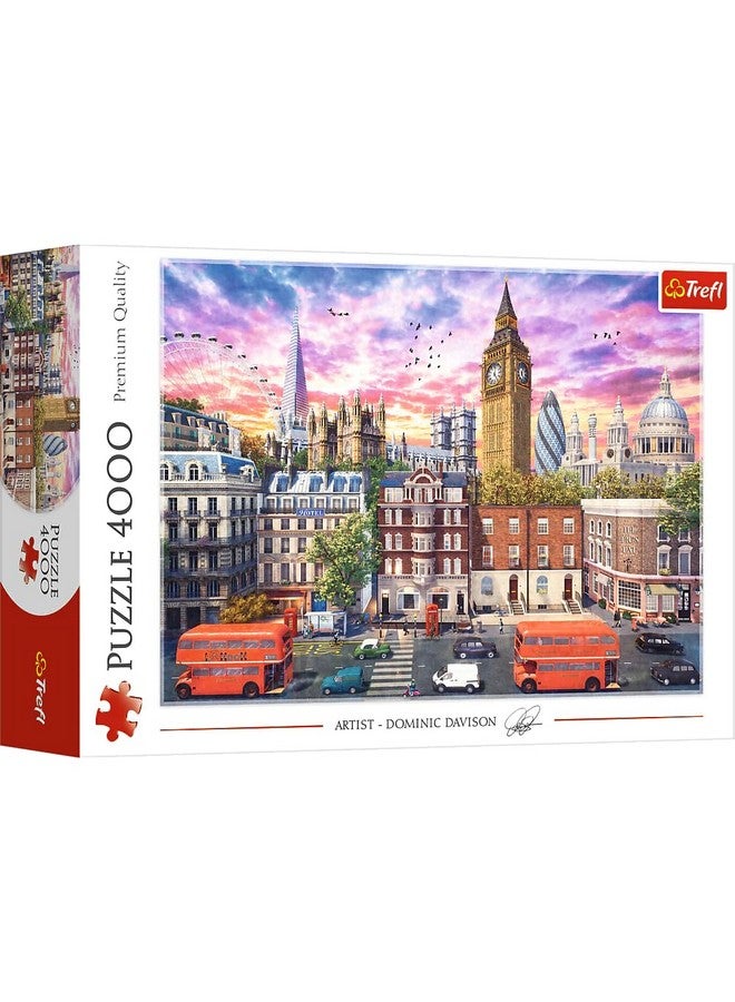 Trefl Walking Around London 4000 Piece Jigsaw Puzzle Red 54"x38" Print, DIY Puzzle, Great Britain, England, Creative Fun, Classic Puzzle for Adults and Children from 12 Years Old - Image 1
