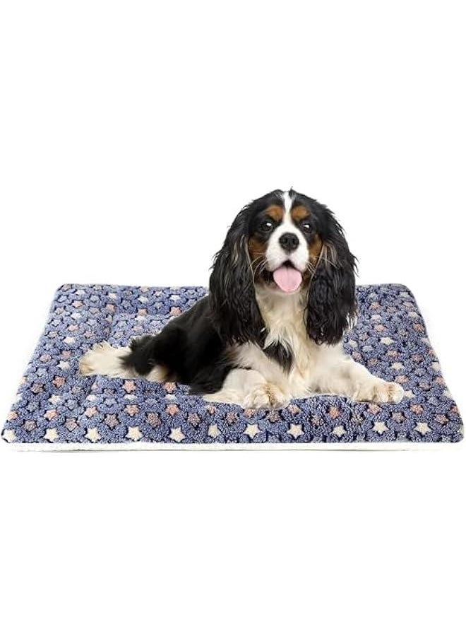 TRASSLE Dog Bed Crate Pad Ultra Soft Pet Bed with Cute Star Print Washable Crate Mat for Large Medium Small Dogs Reversible Fleece Dog Crate Kennel Mat Cat Bed Liner  - Image 1