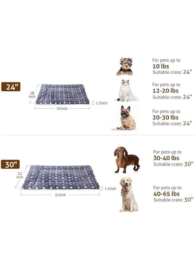 TRASSLE Dog Bed Crate Pad Ultra Soft Pet Bed with Cute Star Print Washable Crate Mat for Large Medium Small Dogs Reversible Fleece Dog Crate Kennel Mat Cat Bed Liner  - Image 2