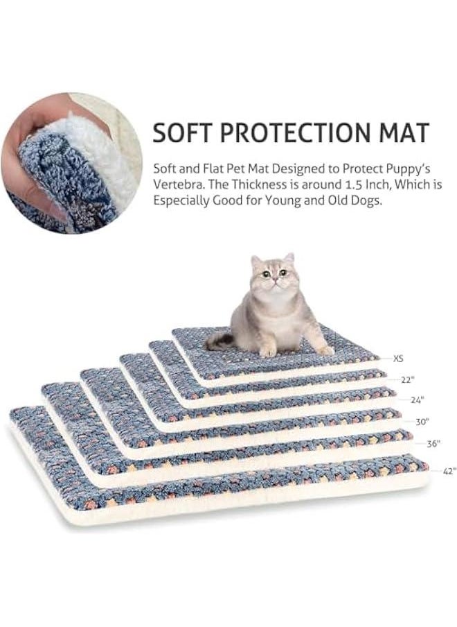 TRASSLE Dog Bed Crate Pad Ultra Soft Pet Bed with Cute Star Print Washable Crate Mat for Large Medium Small Dogs Reversible Fleece Dog Crate Kennel Mat Cat Bed Liner  - Image 3