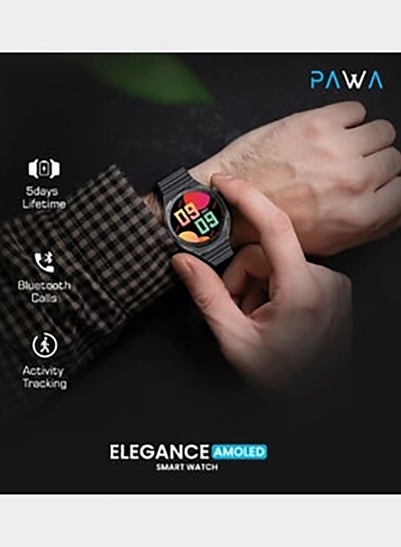 Pawa Elegance Amoled Smart Watch / Bluetooth Calls / 5 Days Lifetime / Full Touch Screen / Activity Tracking / Wireless Charging - Black - Image 3