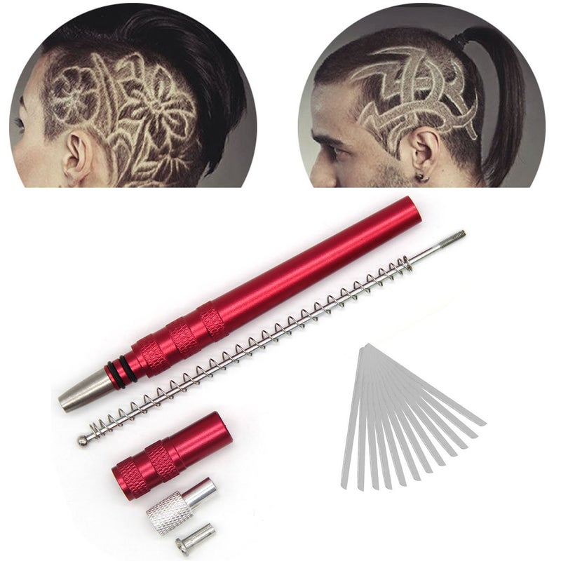 Adecco LLC AHIER Hair Razor Pen, Tattoo Trim Styling Face Eyebrow Shaping Device, Engraved With 20 Blades, DIY Styling Eyebrows Beards Tool - Image 1