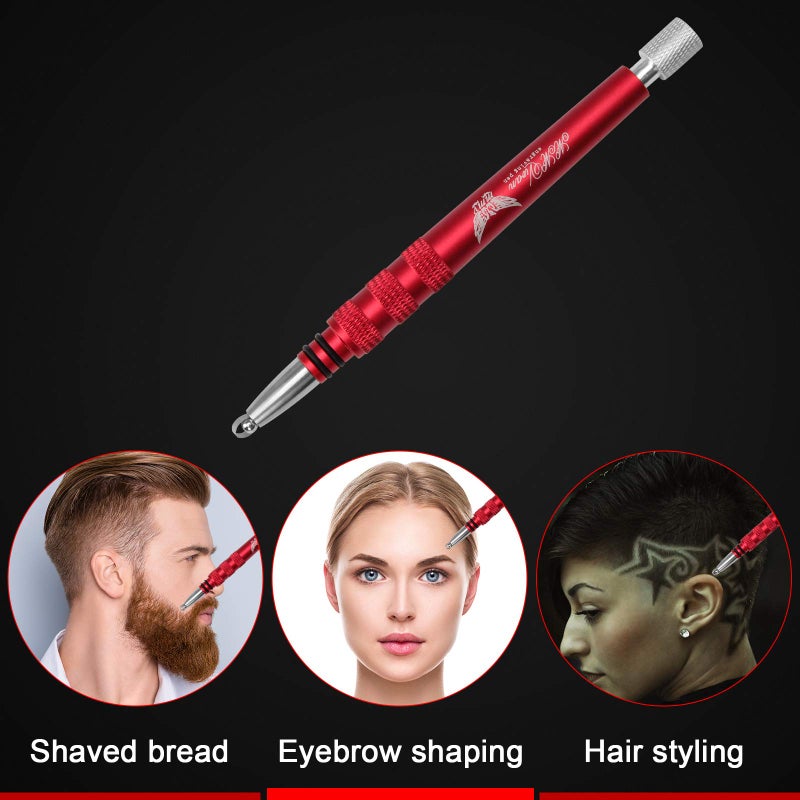 Adecco LLC AHIER Hair Razor Pen, Tattoo Trim Styling Face Eyebrow Shaping Device, Engraved With 20 Blades, DIY Styling Eyebrows Beards Tool - Image 4