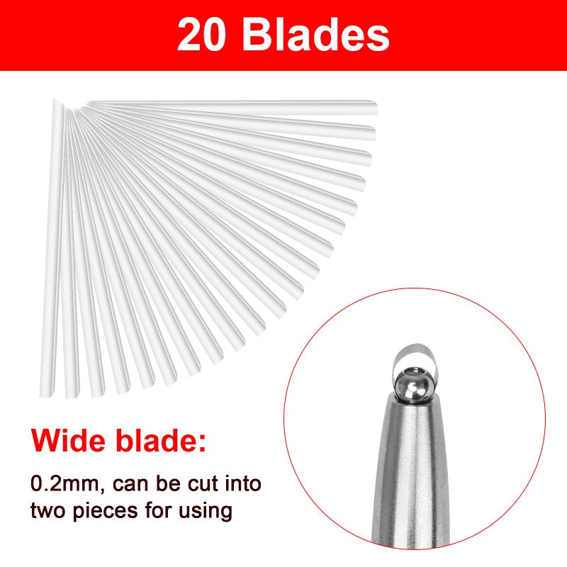 Adecco LLC AHIER Hair Razor Pen, Tattoo Trim Styling Face Eyebrow Shaping Device, Engraved With 20 Blades, DIY Styling Eyebrows Beards Tool - Image 2