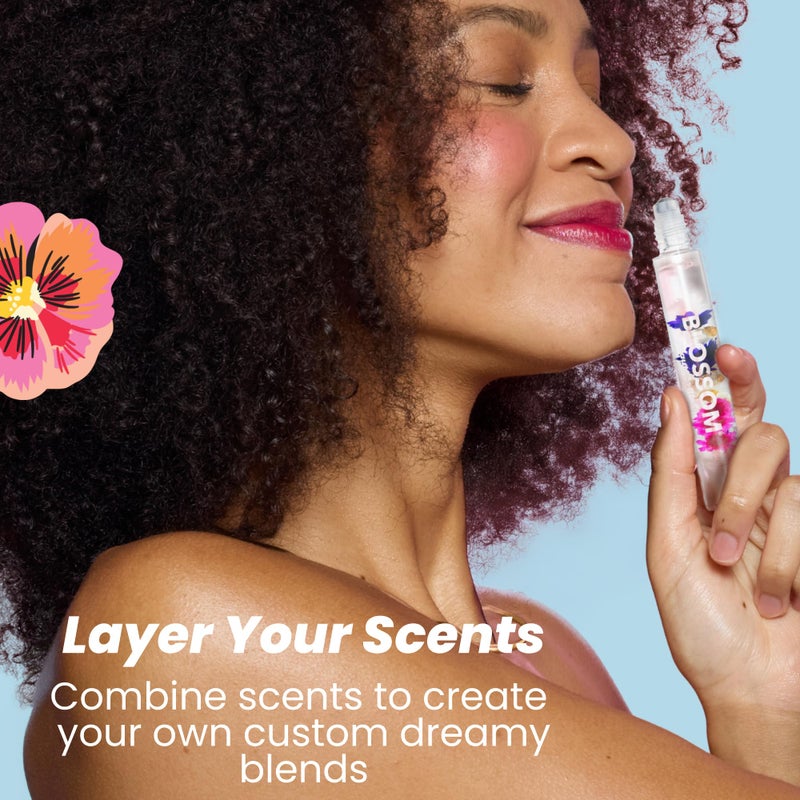 Blossom Roll on Perfume for Women Alcohol Free Rollerball Perfume Oil, Essential Oils, Infused with Real Flowers, Made in USA, 0.20oz (Coconut, Lily of the Valley, Chamomile, Vanilla), Coconut Nectar - Image 4