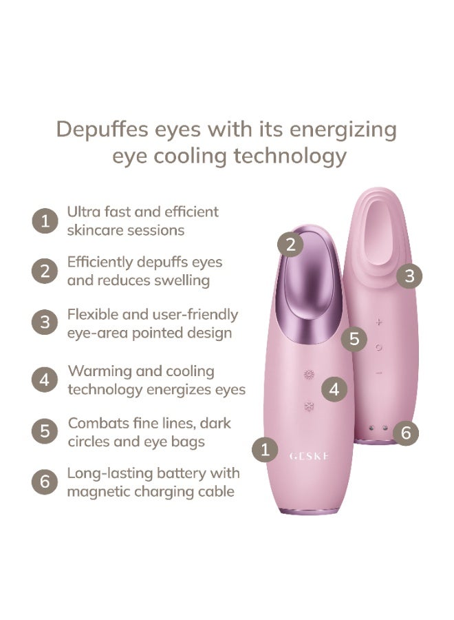 GESKE SmartAppGuided™ Warm & Cool Eye Energizer, 6 in 1, Eye Massager, Anti-Dark Circles Massager, Remove Bags and Slip-on Eyelids, Electric Eye Massage - Image 4