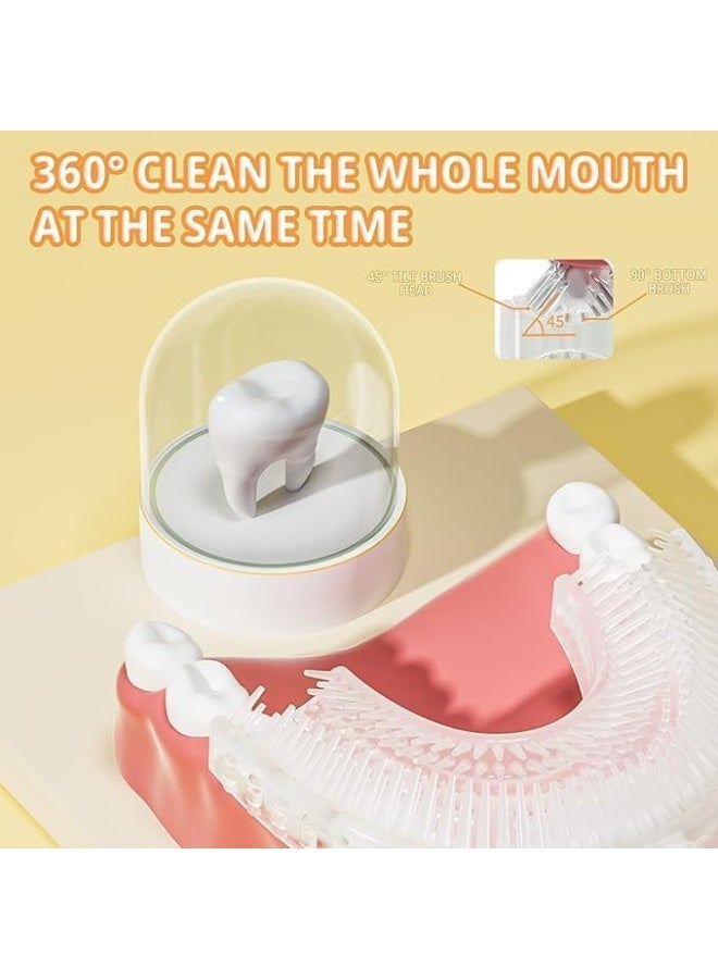 SPECTON Cartoon Dinosaur Kids U-Shaped 360º Ultrasonic Electric Toothbrush cleaning Gift Box Set,Blue Led-Lights| IPX7 Waterproof | 5 Modes | 50s Smart Timer | 360° Full Mouth Cleaning Automatic(2-12age) - Image 3