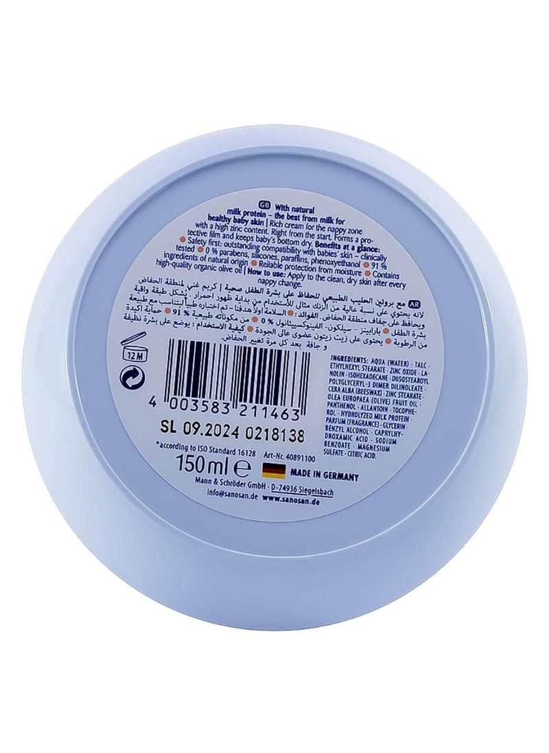 sanosan Nappy Rash Cream For Children  High Protection With Milk Protein And Zinc  150 ml  - Image 3