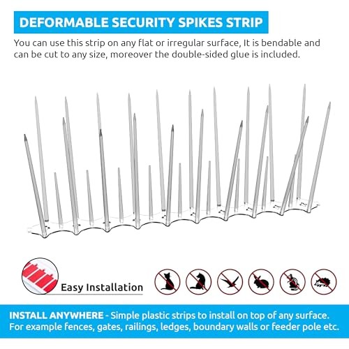 Eightiz (Pack of 40) Bird and Pigeon Spikes, Pigeon Control Spikes Anti Bird Plastic Spikes for AC Balcony Railing Window Home Protection from Pigeon Dog Monkey Crow Kabootar Transparent - Image 4