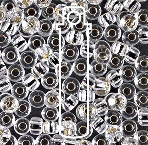 Miyuki Round Seed Bead Size 6/0 20g-Tube Silver Lined Crystal - Image 2