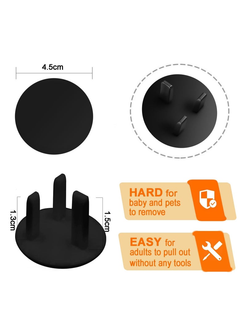 Mr. Penda 24 Pack Plug Socket Covers UK, Child Baby Plug Socket Covers for Sockets UK (Black) - Image 2