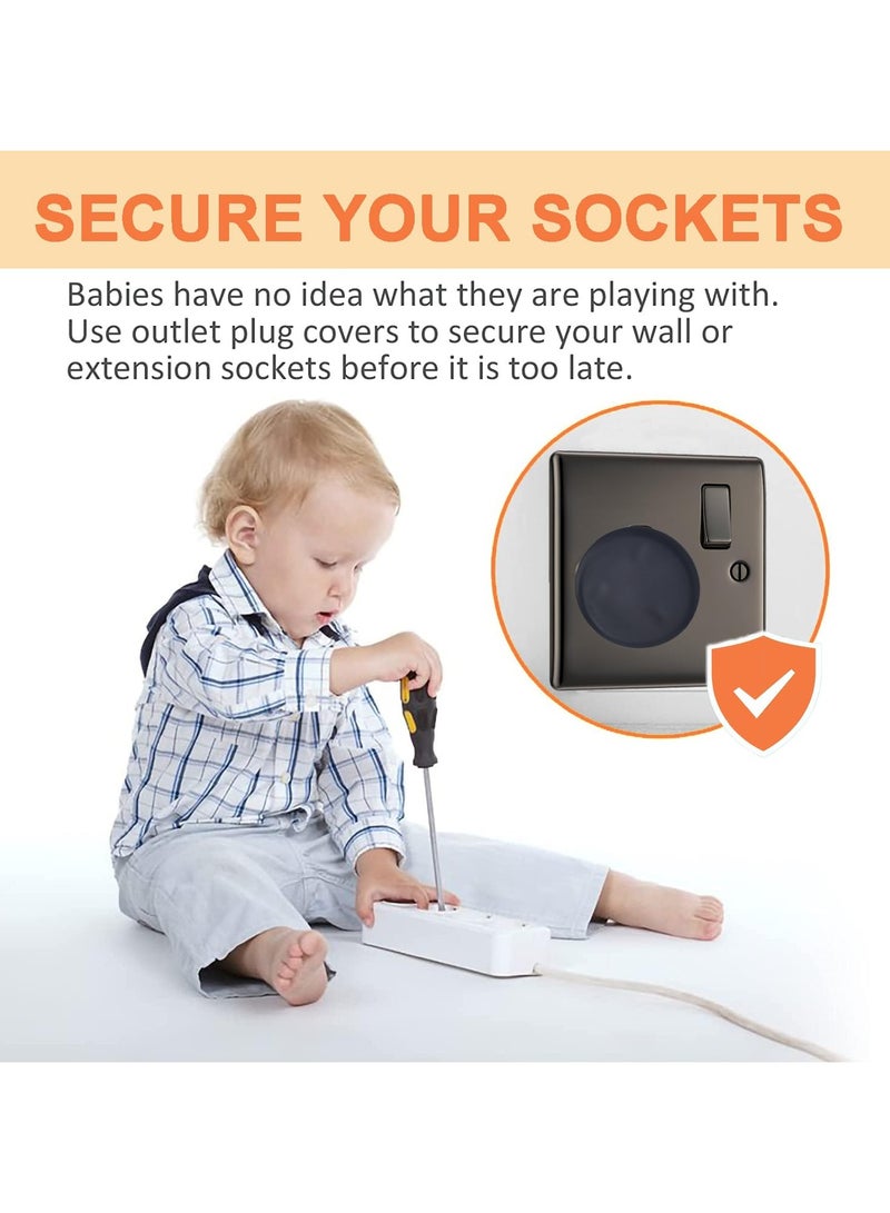 Mr. Penda 24 Pack Plug Socket Covers UK, Child Baby Plug Socket Covers for Sockets UK (Black) - Image 5