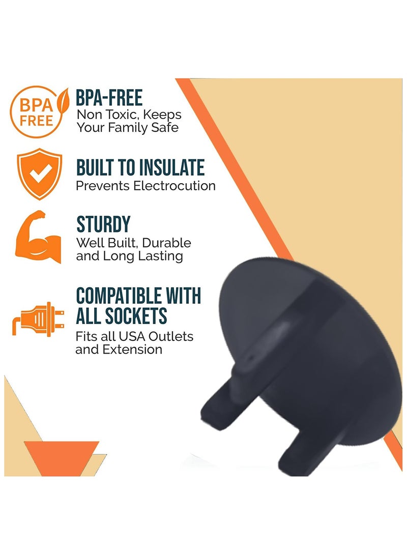 Mr. Penda 24 Pack Plug Socket Covers UK, Child Baby Plug Socket Covers for Sockets UK (Black) - Image 3