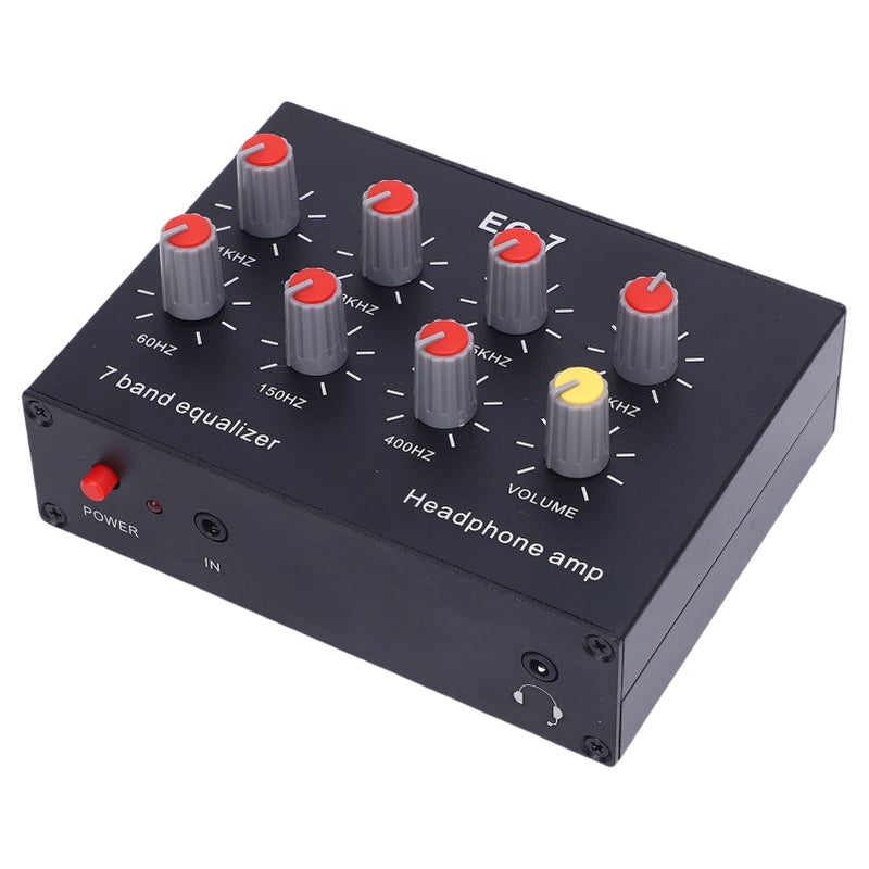 7 Band Sound Equalizer: 2 Channel DC5V-12V High Strength Aluminum Alloy - Exceptional 5X Amplification & Headphone Compatibility Digital EQ Equalizer for Gamers, Music Enthusiasts and Audiophiles - Image 3