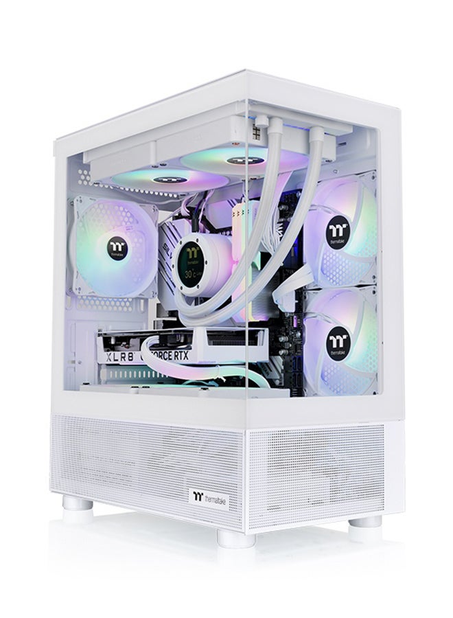 Thermaltake View 170 TG ARGB Micro Chassis, Tempered Glass Front and Left Panels, Up to a 280mm/240mm Radiator, 3 Hydraulic Bearing 120mm ARGB Lite Fans Pre-installed | CA-1Z4-00M6WN-00 White - Image 1