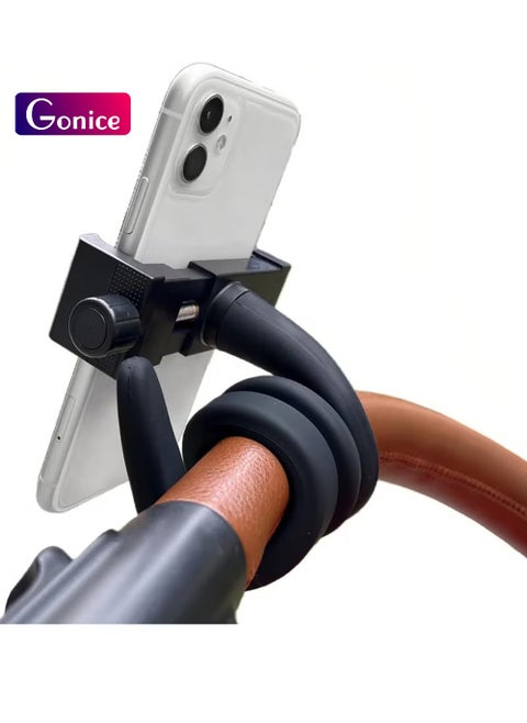 Portable Phone Holder for Bed, Stroller, Computer, Car with Gooseneck Arm Flexible, Stable, Secure and Adjustable Fit on Treadmill, Wheelchair