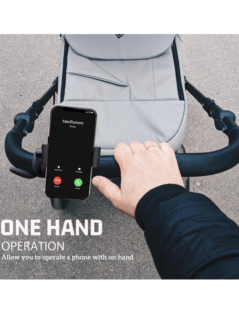 Gonice Portable Phone Holder for Bed, Stroller, Computer, Car with Gooseneck Arm Flexible, Stable, Secure and Adjustable Fit on Treadmill, Wheelchair  - Image 3