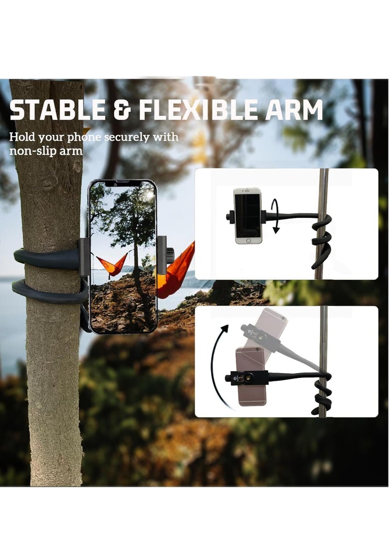 Gonice Portable Phone Holder for Bed, Stroller, Computer, Car with Gooseneck Arm Flexible, Stable, Secure and Adjustable Fit on Treadmill, Wheelchair  - Image 2
