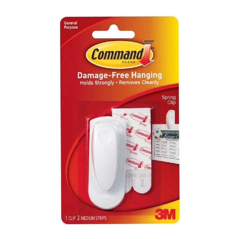 Command Spring Clip 1 Clip And 2 Adhesive (6 Pack) - Image 1