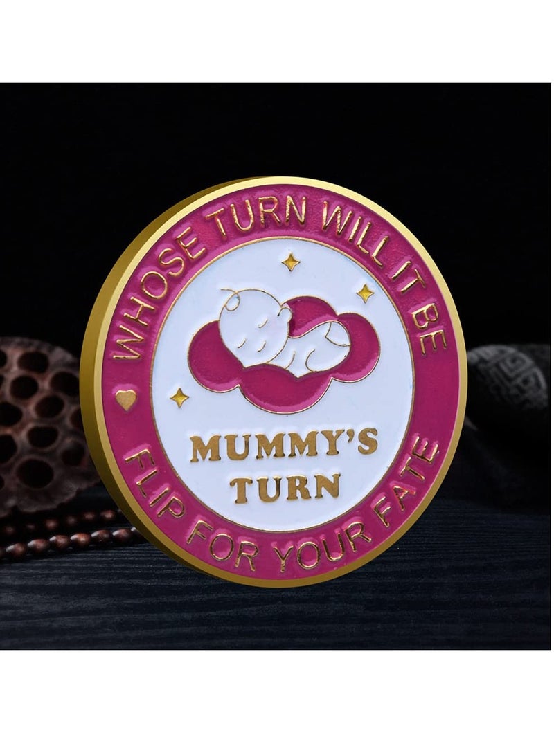 SYOSI Parents Funny Decision Coin, Gifts for Mum Dad, New Mum New Dad Gifts, Newborn Baby Gifts, Flip Coin Funny Parent Decision Turn Coin for Baby Shower Birthday Anniversary Mummy Couples Decision Making - Image 3