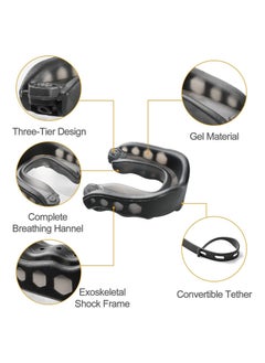 HOFEESEA 2 Pack Football Mouth Guard with Strap Youth Mouth Guard Professional Sports Mouthguard for Boxing Rugby Hockey Lacrosse Basketball Wrestling  - Image 2