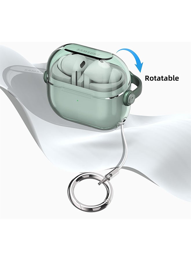 O Ozone For Samsung Galaxy Buds3 Case & Galaxy Buds 3 Pro Case Cover , Holder Clip Shockproof Flexible TPU Protection Case with Carabiner- Green  - Image 5