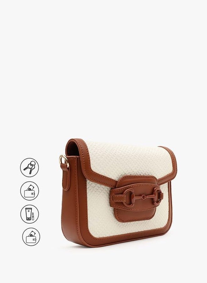 Kazo Bag Off White Brown Tote Purse - Image 5
