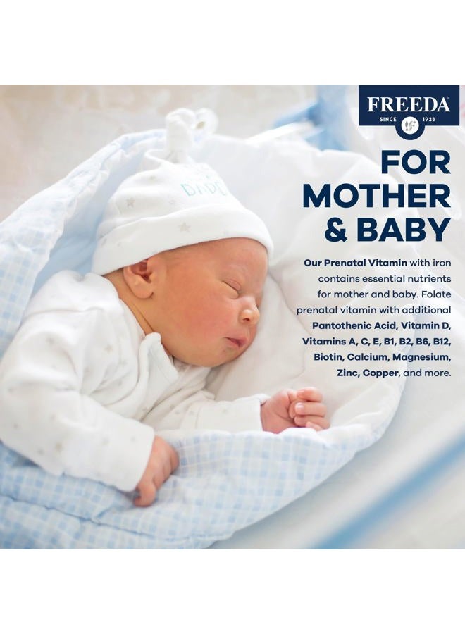 FREEDA Prenatal Vitamin - Kosher Prenatals - Prenatal Vitamins with Iron, Prenatal Folic Acid, Choline, Vitamin D - One Daily Pre Natal Multivitamin Support for Pregnant & Lactating Women (250) - Image 3
