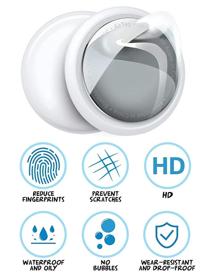 Tersely [4 Pack/8 Pcs] Screen Protector For AirTag Tracker, Front + Back Screen Protector TPU Film HD Transparent Film Anti-Scratch Transparent Film For Airtags - Image 3