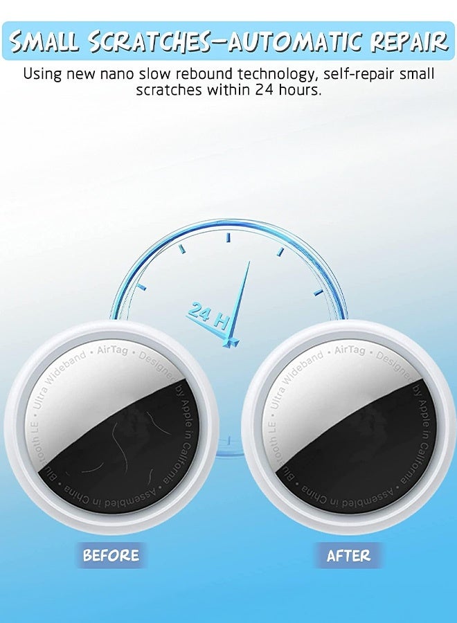 Tersely [4 Pack/8 Pcs] Screen Protector For AirTag Tracker, Front + Back Screen Protector TPU Film HD Transparent Film Anti-Scratch Transparent Film For Airtags - Image 4