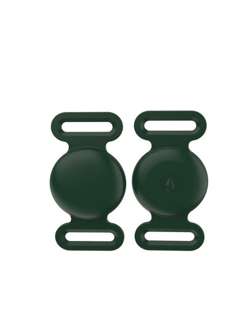 Suitable For Apple Airtag Protective Case Pet Collar Tracker Anti-loss Waterproof Silicone Drop Plug Protective Case-Color:Dark Green-Applicable Model:L Code