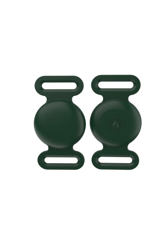 Generic - Suitable For Apple Airtag Protective Case Pet Collar Tracker Anti-loss Waterproof Silicone Drop Plug Protective Case-Color:Dark Green-Applicable Model:L Code - Image 1